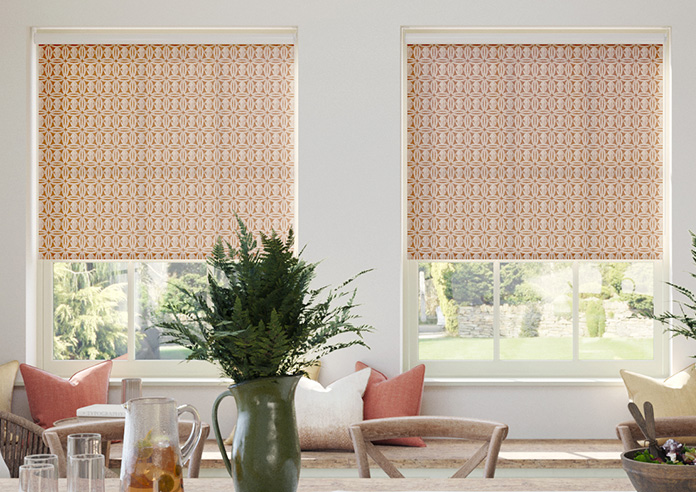 Geometric Tiles, Burnt Orange - Twist&Fit Roller Blind - Image 3